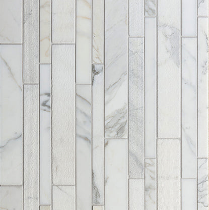 Lucca Rectangle Mosaic 8-3/4X12 Calacatta Textured