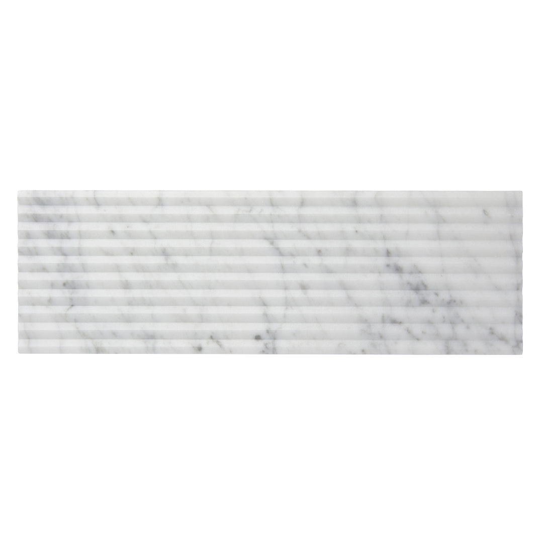 Lucca 4X12 White Venatino Honed