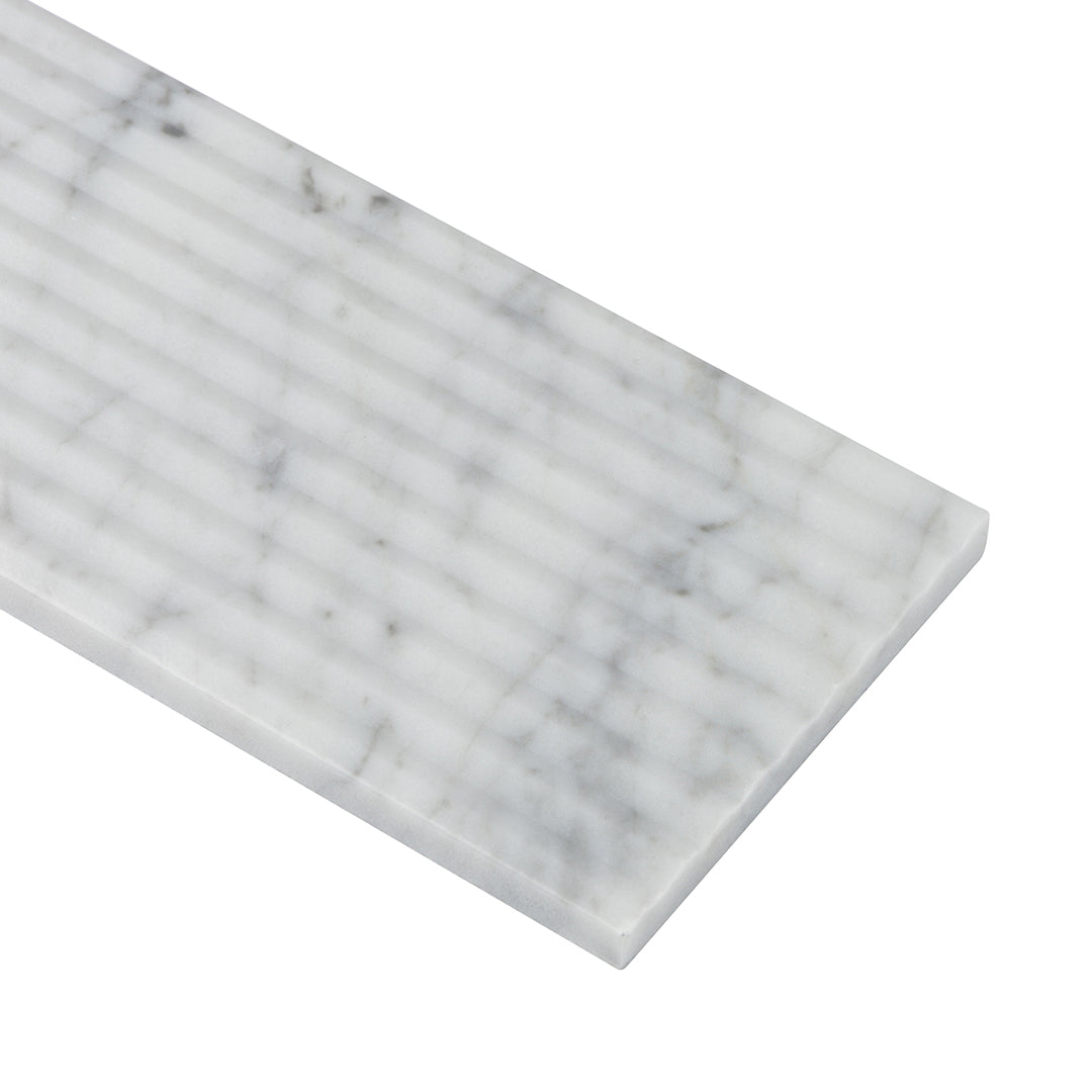 Lucca 4X12 White Venatino Honed