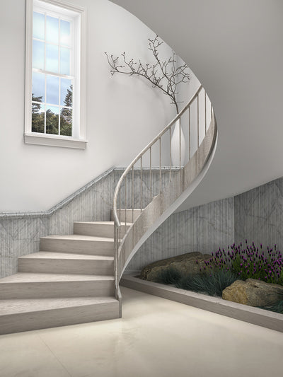 Lucca 6X24 White Venatino Honed