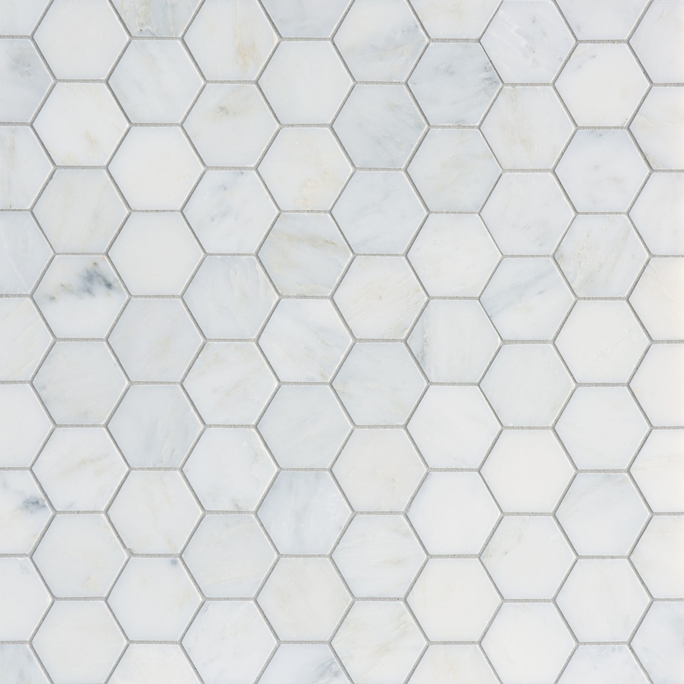 Pietra Bello Hexagon Mosaic 11-3/4X12 Bianco Bello Honed