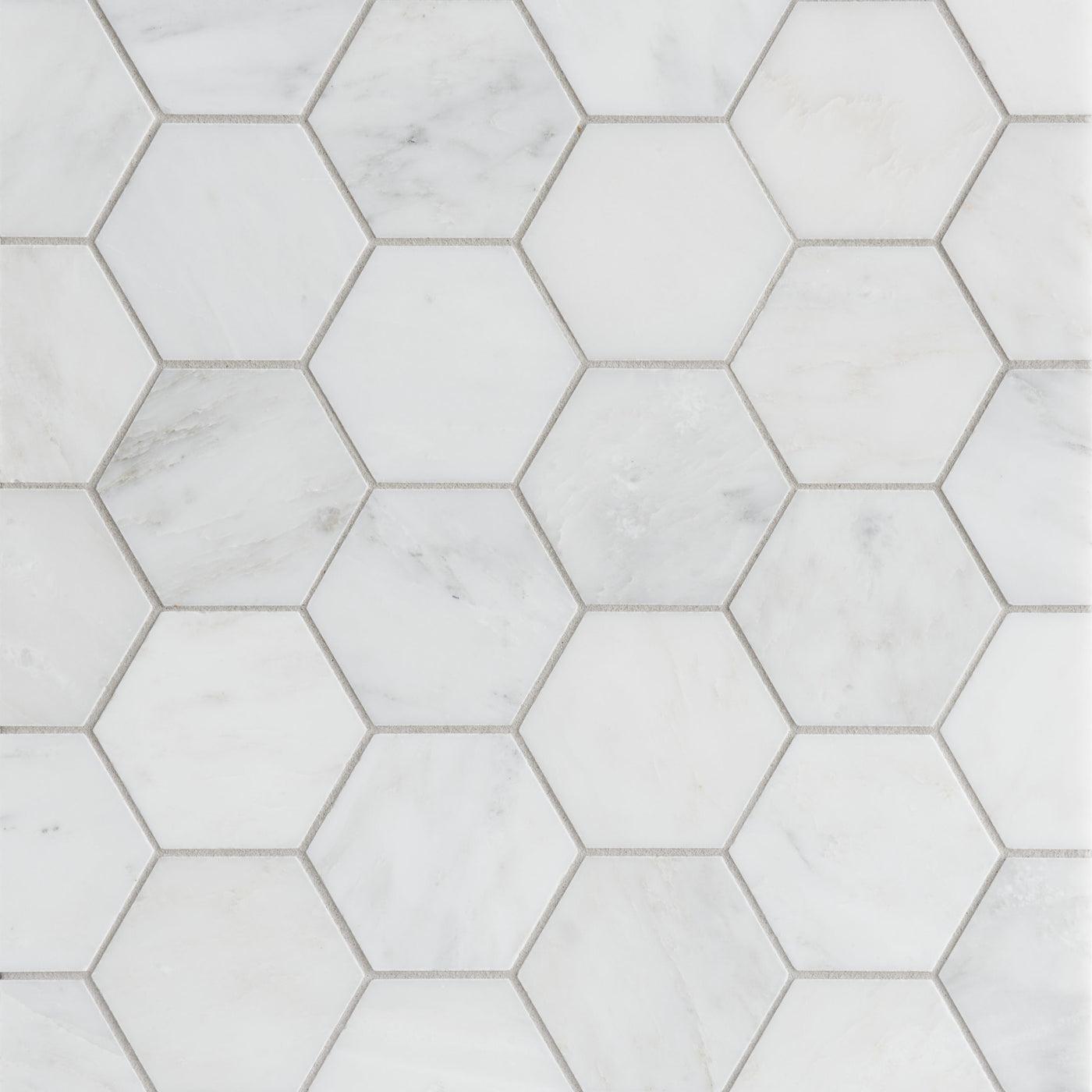 Pietra Bello Hexagon Mosaic 10-5/8X12-3/8 Bianco Bello Honed