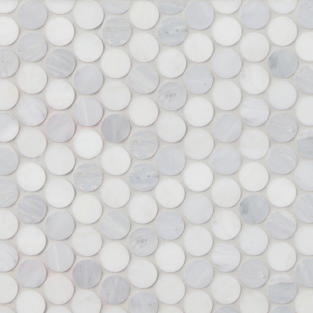 Pietra Gris Circle Mosaic 12X13 Grey / White Honed