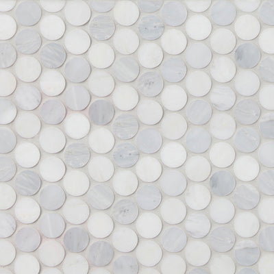 Pietra Gris Circle Mosaic 12X13 Grey / White Honed