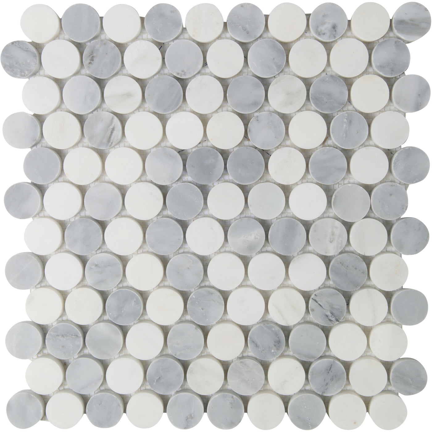 Pietra Gris Circle Mosaic 12X13 Grey / White Honed
