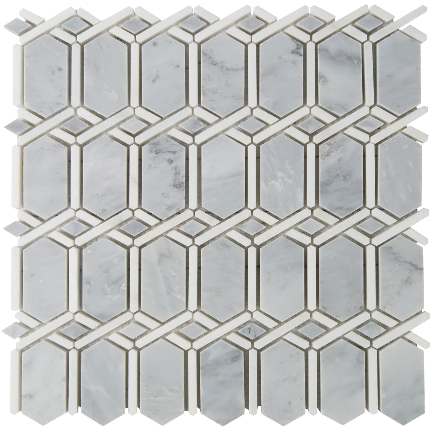 Pietra Gris Normandy Mosaic 12X12 Light Grey Honed