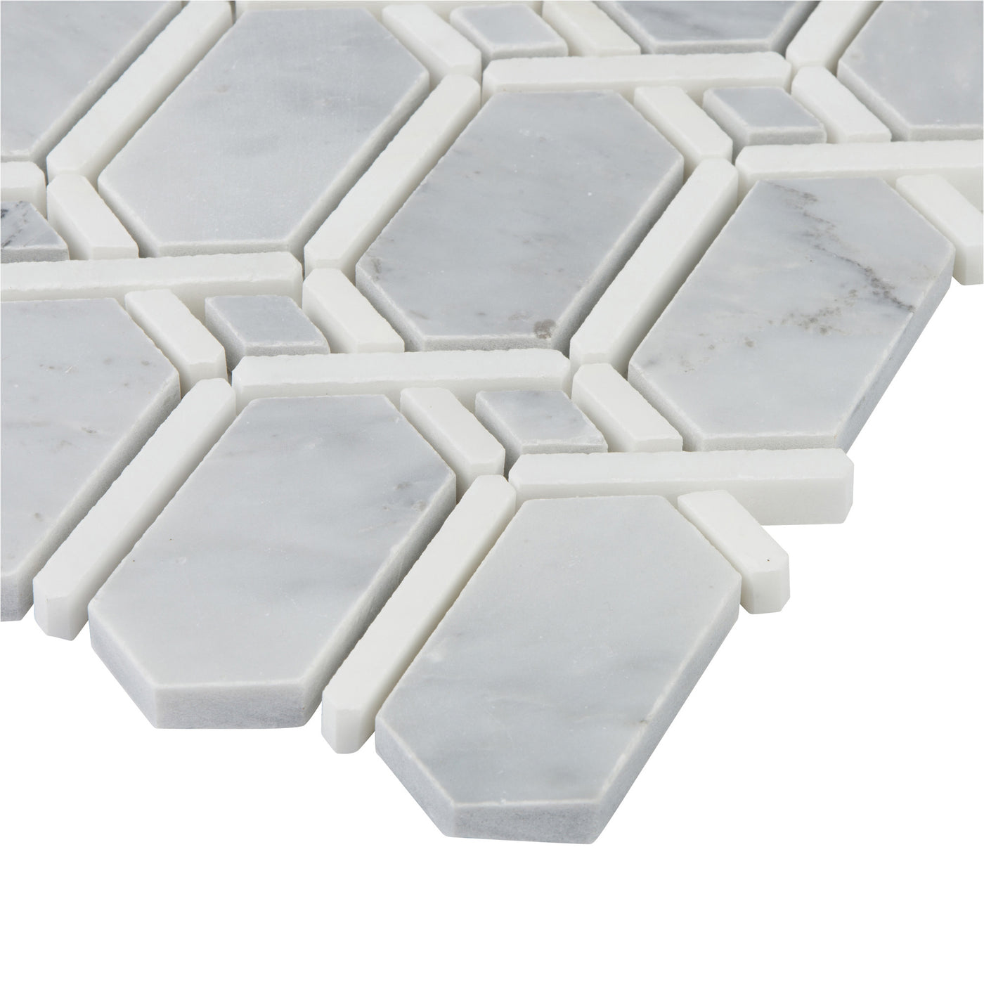 Pietra Gris Normandy Mosaic 12X12 Light Grey Honed
