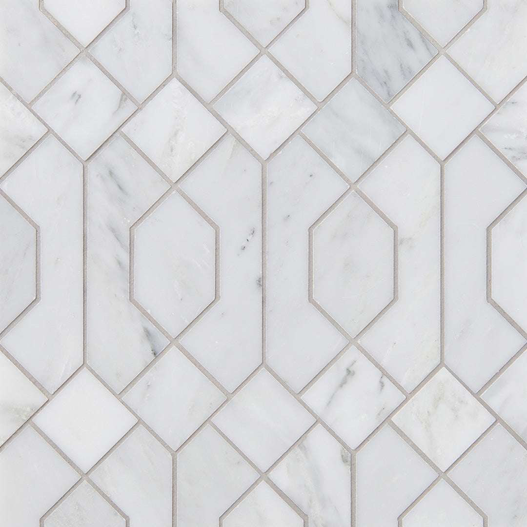 Pietra Gris Pantheon Mosaic 12X13 Light Grey Honed