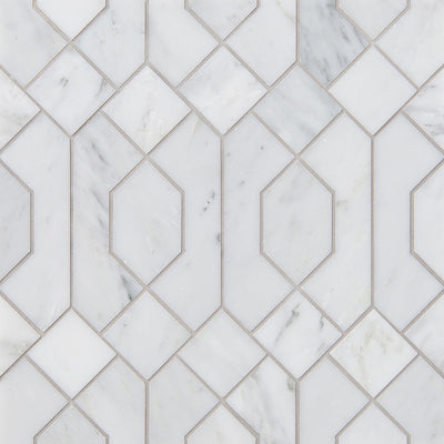 Pietra Gris Pantheon Mosaic 12X13 Light Grey Honed