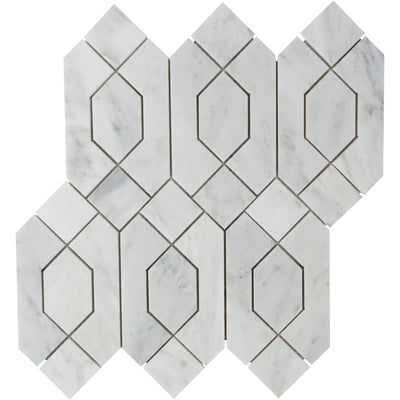 Pietra Gris Pantheon Mosaic 12X13 Light Grey Honed