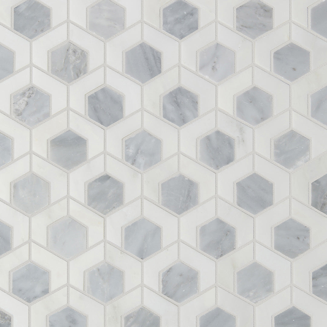 Pietra Gris Siena Mosaic 12X12 Light Grey Honed