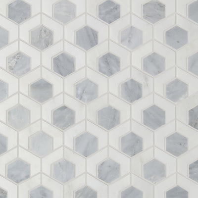 Pietra Gris Siena Mosaic 12X12 Light Grey Honed