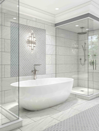 Pietra Gris Siena Mosaic 12X12 Light Grey Honed