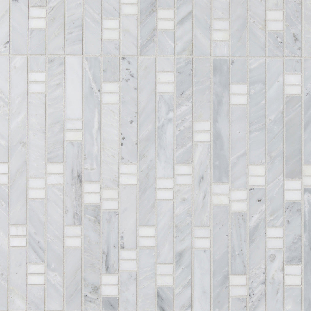 Pietra Gris Tivoli Mosaic 12X12 Light Grey Honed