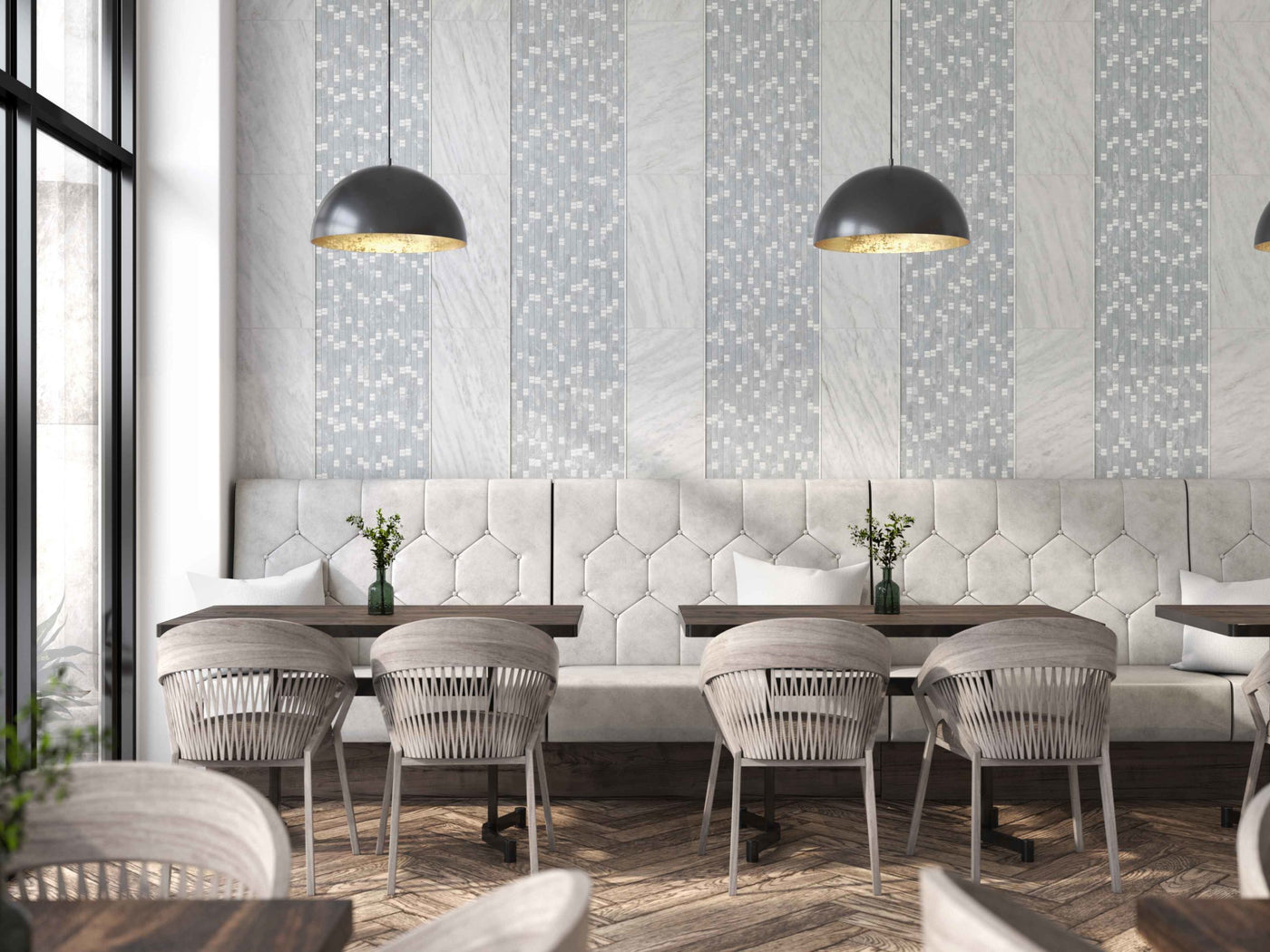 Pietra Gris Tivoli Mosaic 12X12 Light Grey Honed