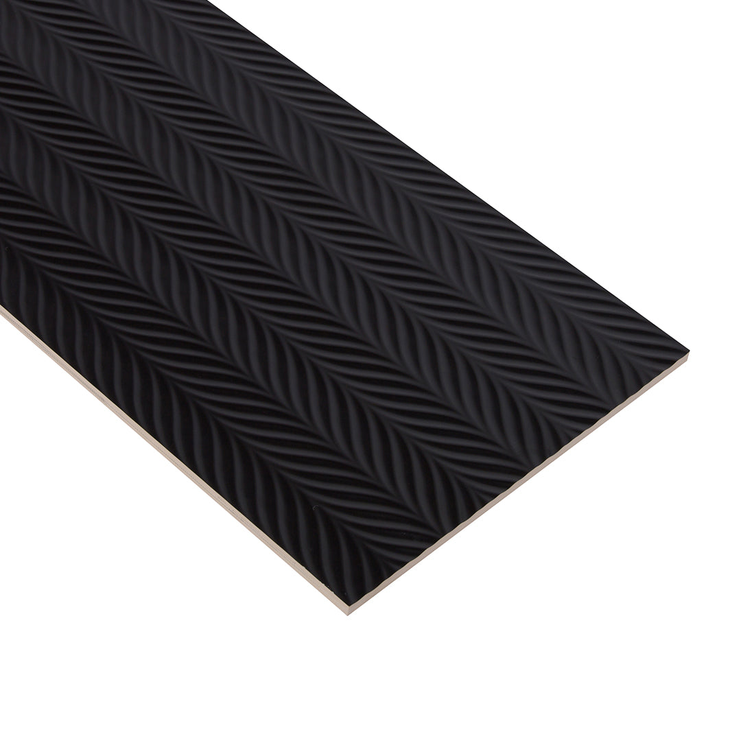 Pop Culture Plume Rectangle 16X48 Black Matte