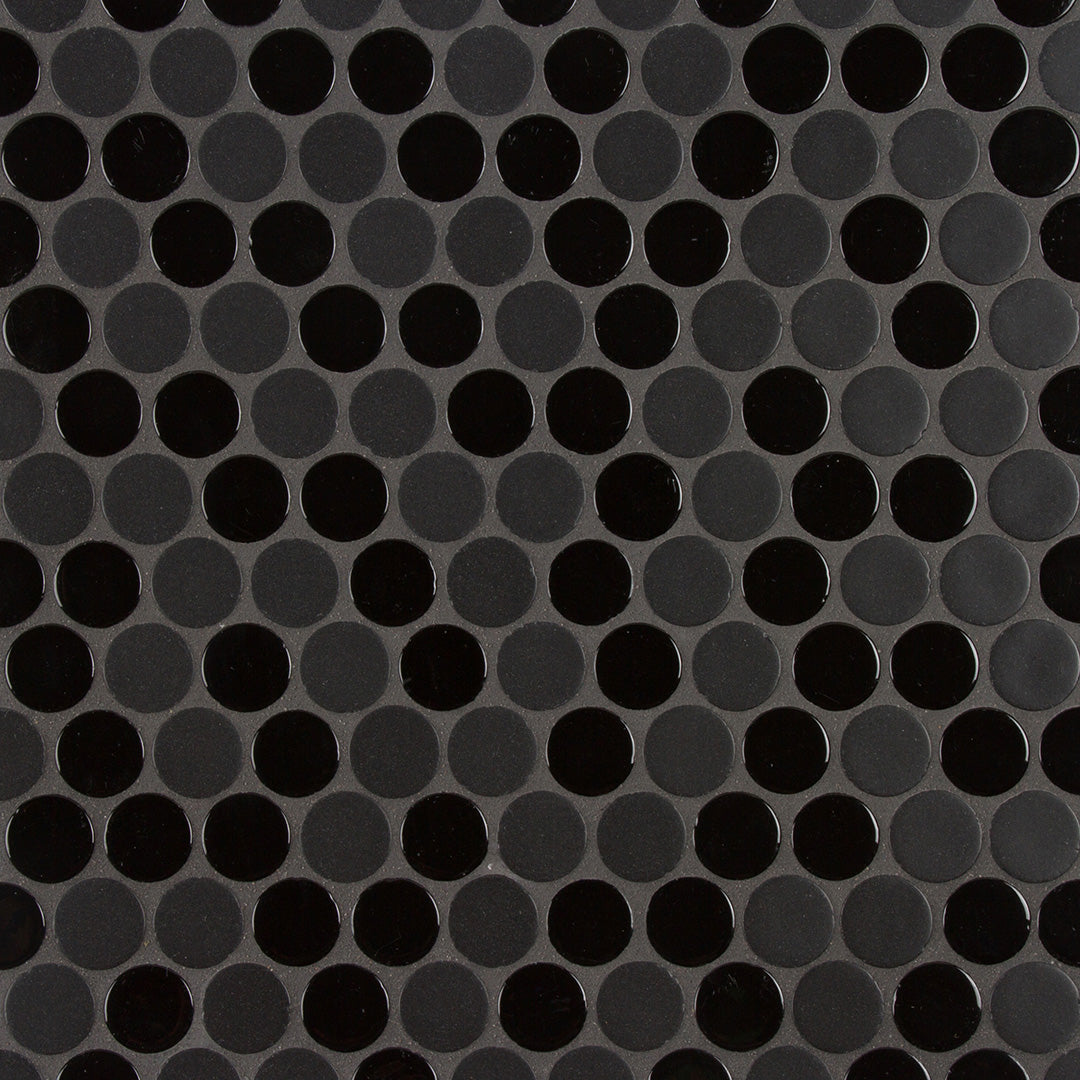 Pop Culture Circle Mosaic 12X12 Black Textured