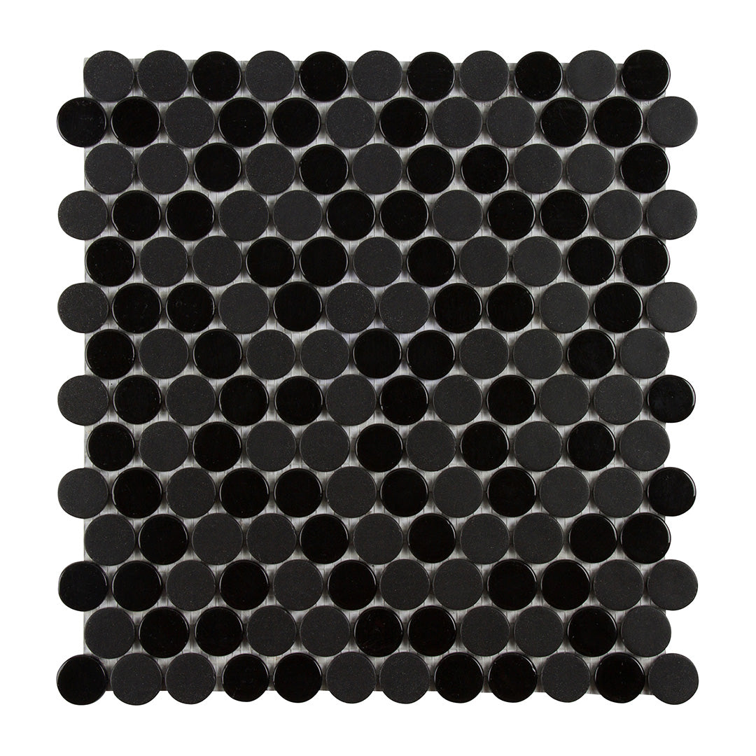 Pop Culture Circle Mosaic 12X12 Black Textured