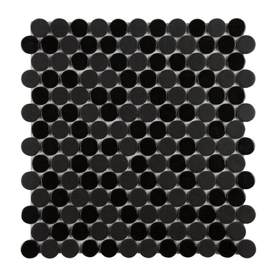 Pop Culture Circle Mosaic 12X12 Black Textured