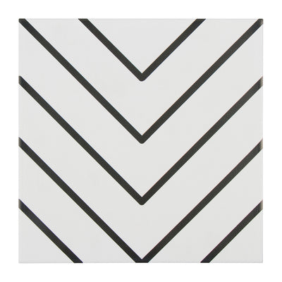 Pop Culture Diagonal Square 8X8 Black/White Matte
