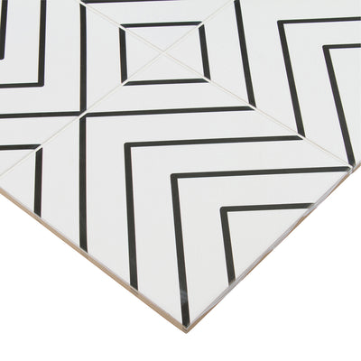 Pop Culture Diagonal Square 8X8 Black/White Matte