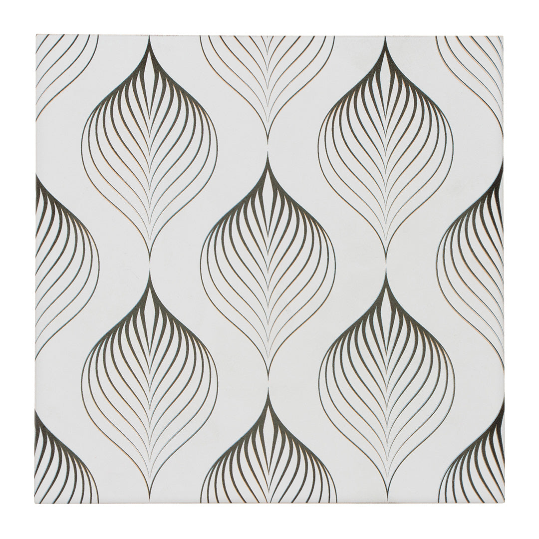 Pop Culture Feathers Square 8X8 Black/White Matte