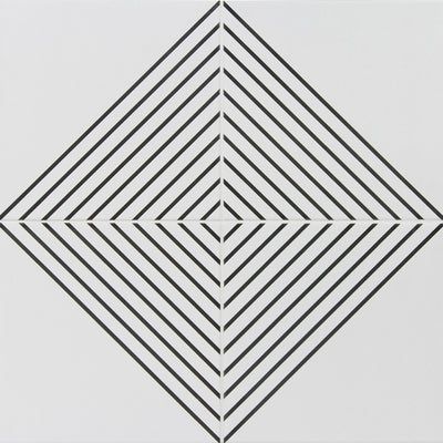 Pop Culture Half Line Square 8X8 Black/White Matte