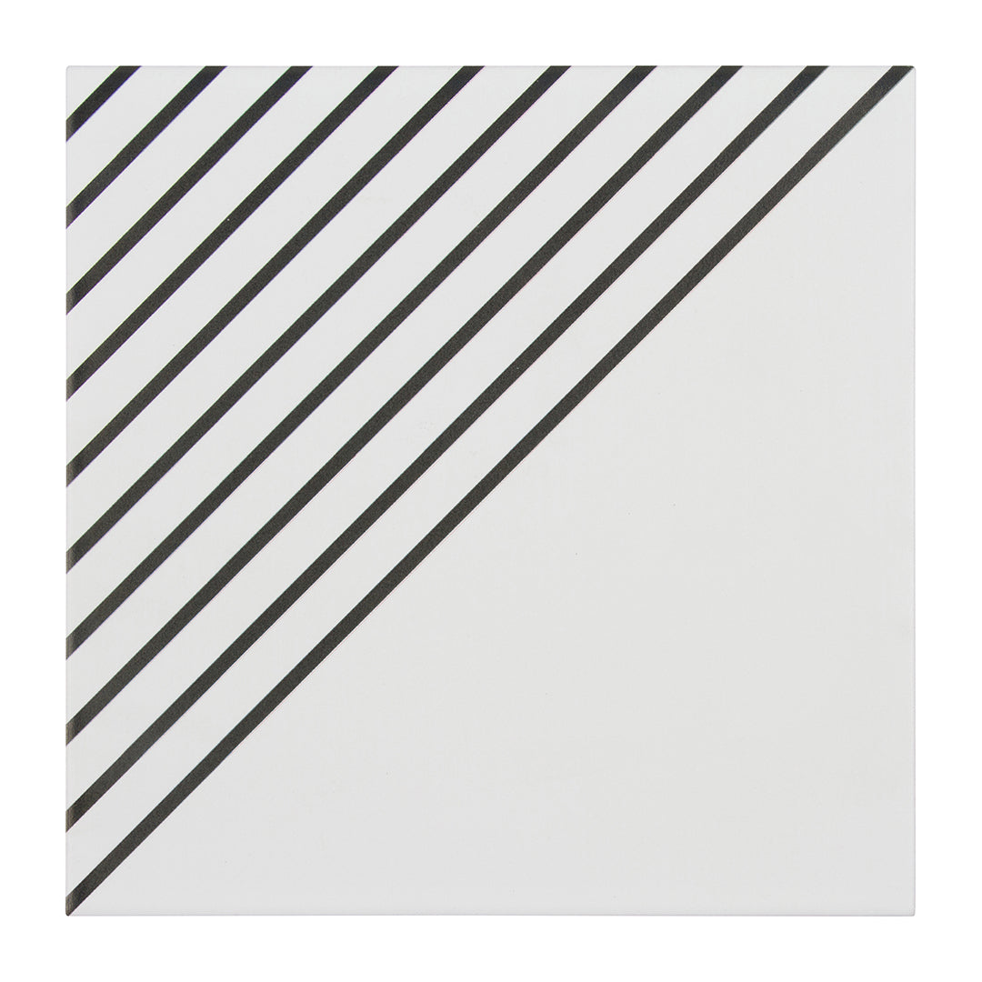 Pop Culture Half Line Square 8X8 Black/White Matte