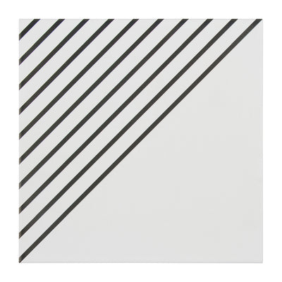 Pop Culture Half Line Square 8X8 Black/White Matte