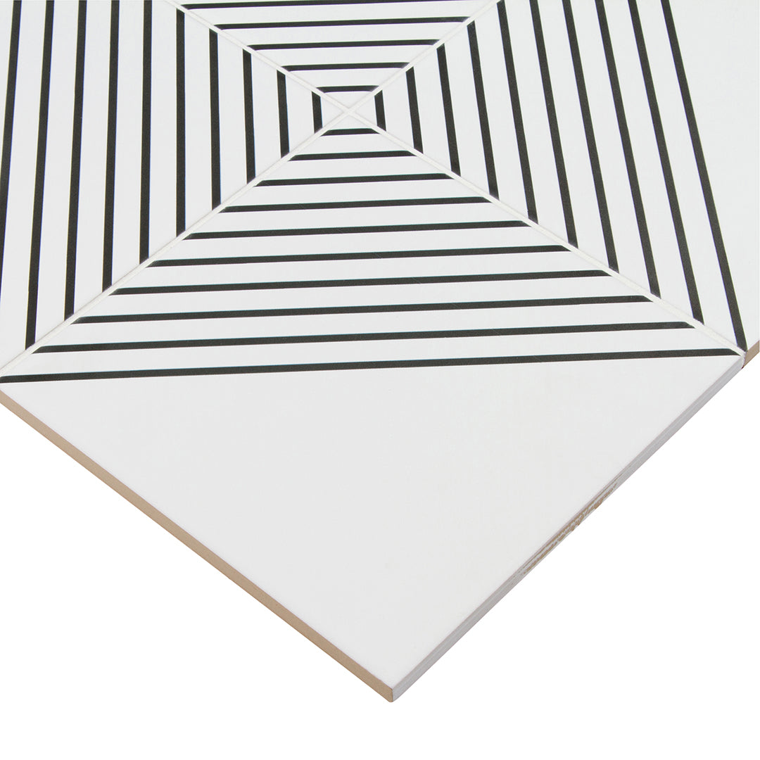 Pop Culture Half Line Square 8X8 Black/White Matte
