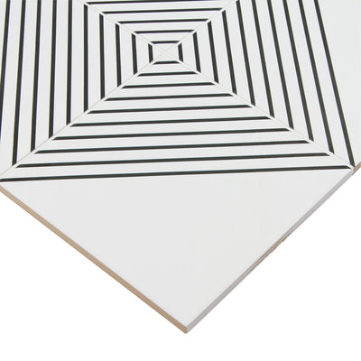 Pop Culture Half Line Square 8X8 Black/White Matte