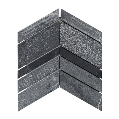 Shift Chevron Mosaic 8-1/4X7-5/8 Charcoal Textured