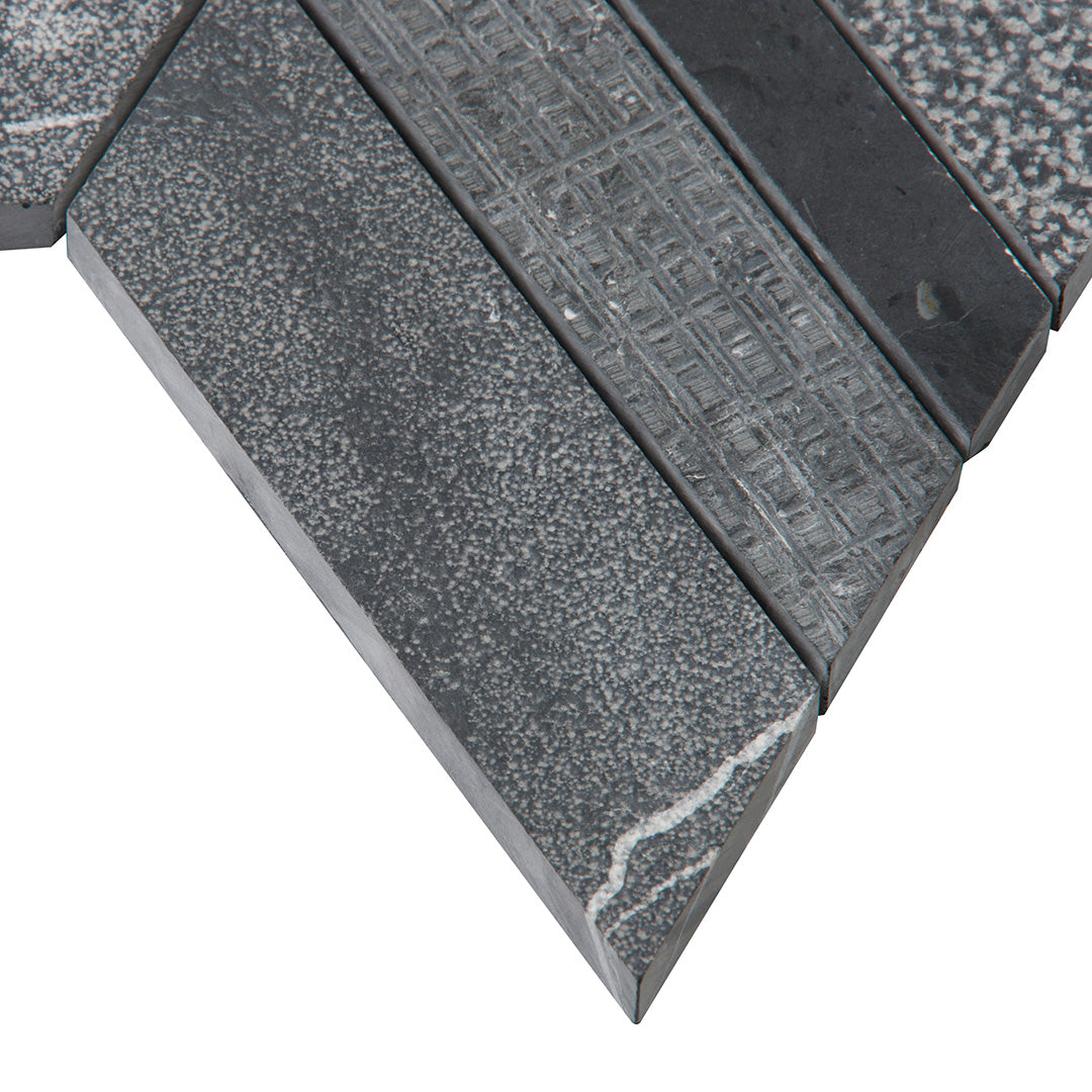 Shift Chevron Mosaic 8-1/4X7-5/8 Charcoal Textured