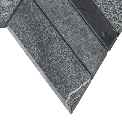 Shift Chevron Mosaic 8-1/4X7-5/8 Charcoal Textured