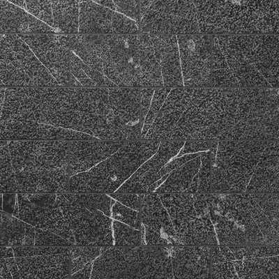 Shift Hammer Rectangle Mosaic 3X8 Charcoal Textured