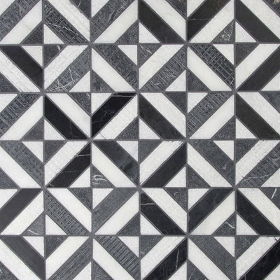 Shift Matrix Mosaic 12X12 Charcoal/White Textured