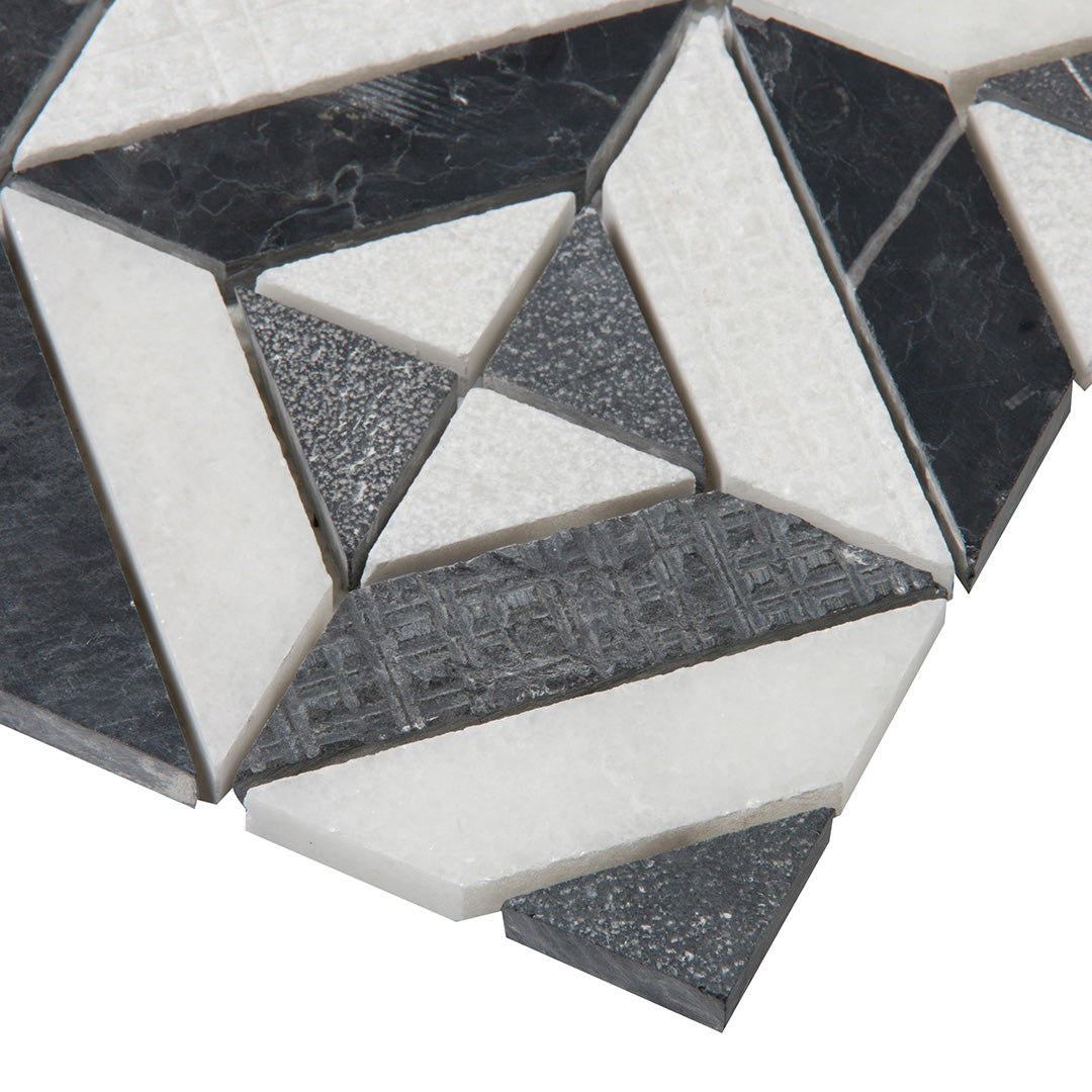 Shift Matrix Mosaic 12X12 Charcoal/White Textured