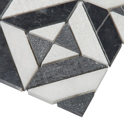 Shift Matrix Mosaic 12X12 Charcoal/White Textured