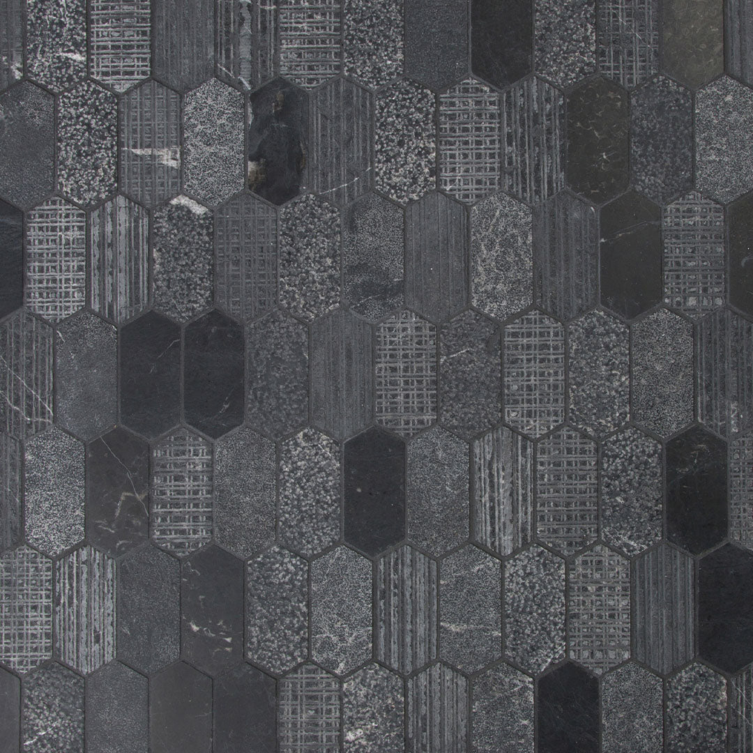 Shift Picket Mosaic 13X13 Charcoal Textured