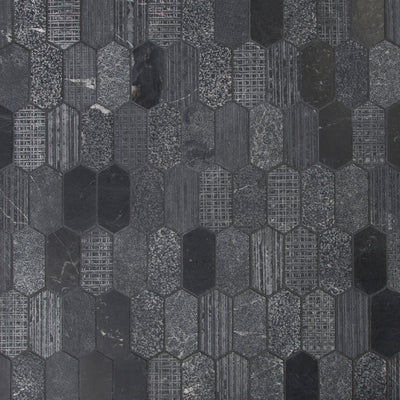 Shift Picket Mosaic 13X13 Charcoal Textured