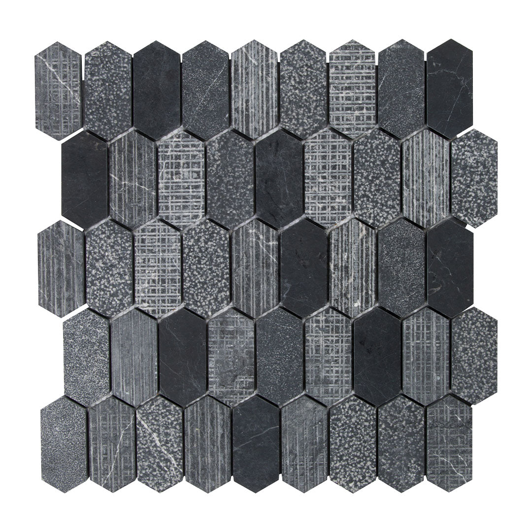 Shift Picket Mosaic 13X13 Charcoal Textured