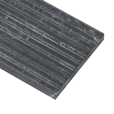 Shift Rake Rectangle Mosaic 3X8 Charcoal Textured