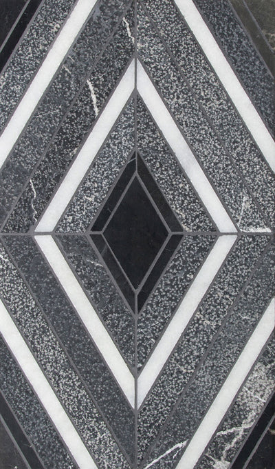 Shift Solitaire Mosaic 12X12 Charcoal/White Textured