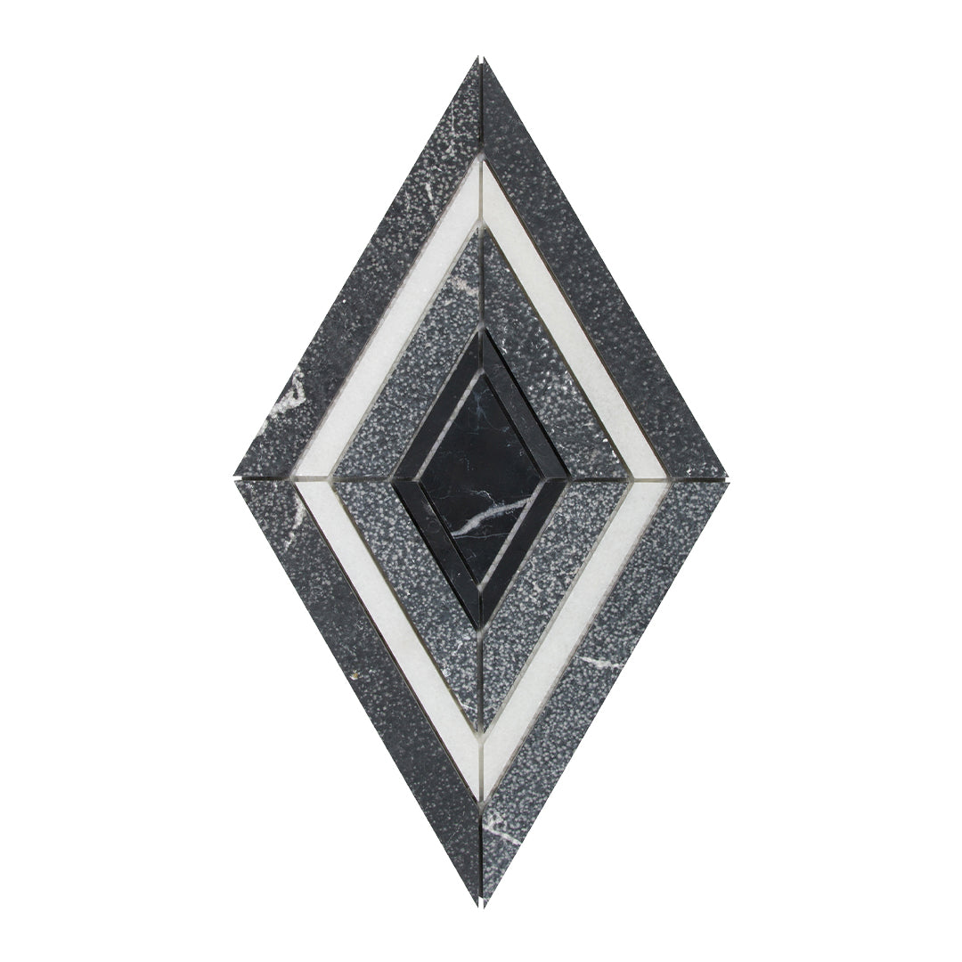 Shift Solitaire Mosaic 12X12 Charcoal/White Textured