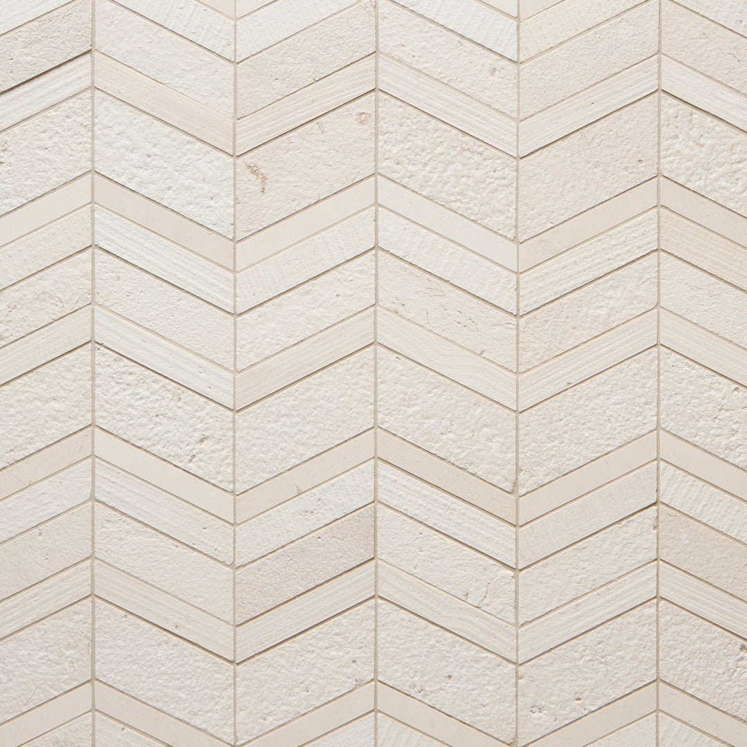 Shift Chevron Mosaic 8-1/4X7-5/8 Cream Textured