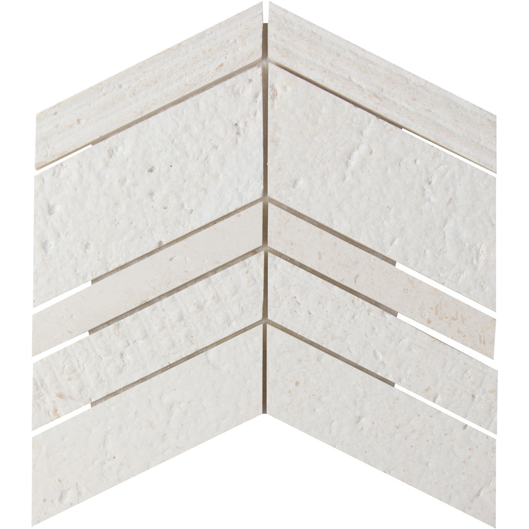 Shift Chevron Mosaic 8-1/4X7-5/8 Cream Textured