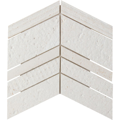 Shift Chevron Mosaic 8-1/4X7-5/8 Cream Textured