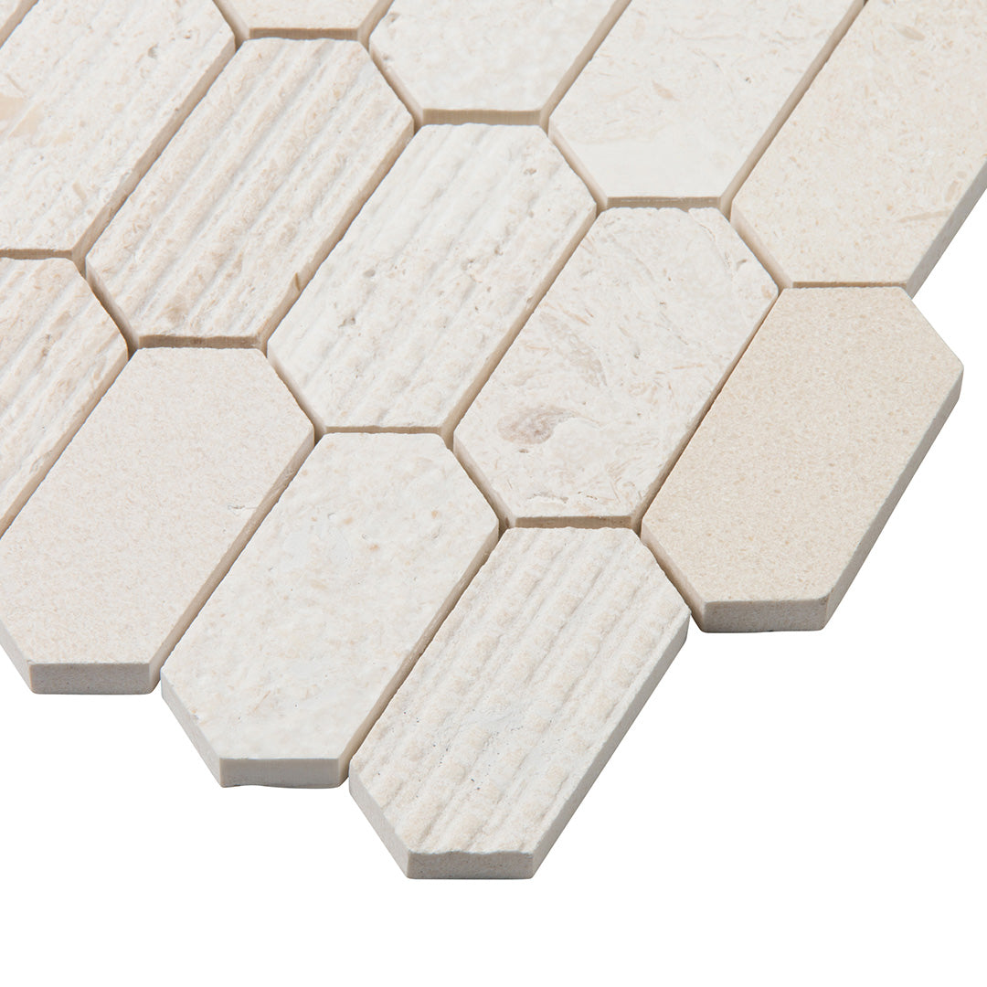 Shift Picket Mosaic 13X13 Cream Textured