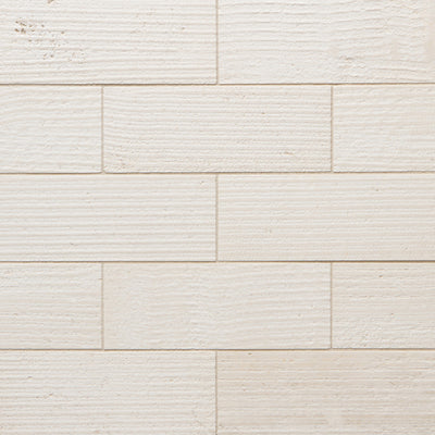 Shift Rake Rectangle Mosaic 3X8 Cream Textured