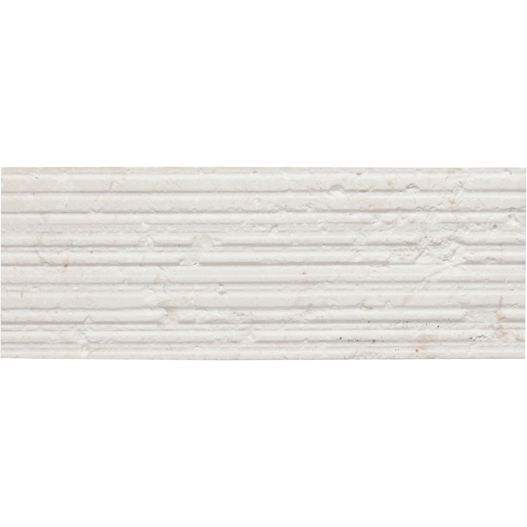 Shift Rake Rectangle Mosaic 3X8 Cream Textured